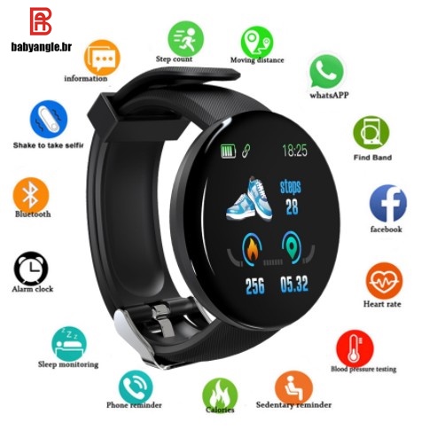 PromotionD18 SmartWatch Redondo à Prova d’Água com Rastreador Fitness
