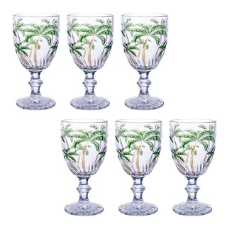 Jogo de Taças Água Palm Tree Colors 300ml Class Home 6pçs