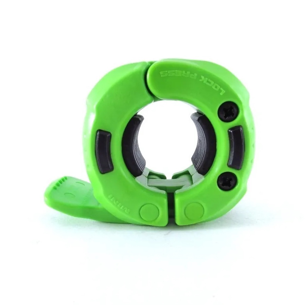 Presilha Lock Press Mini para Barra Standard Rythmoon Verde Maça/Preto ( 01 Unidade )