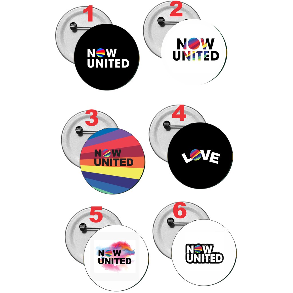 Boton  Now United tamanho 3,5 cm 30 Botons Now United