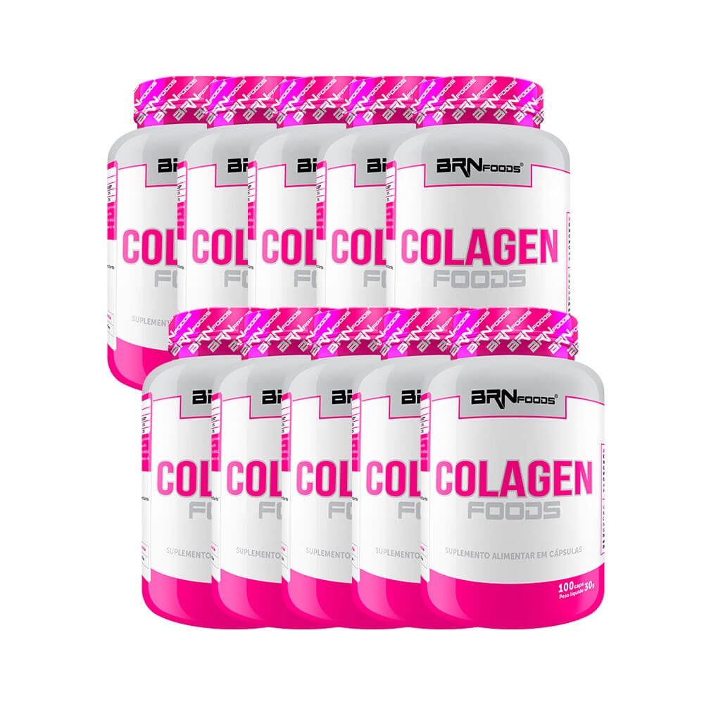 Kit 10x Colágeno Colagen Foods 100 Caps - BRNFOODS