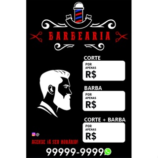 Banner lona Barbearia Personalizado Barber Shop_Cabelo_Barba_Bigode_Baner_Cartaz_Propaganda em Oferta na Shopee