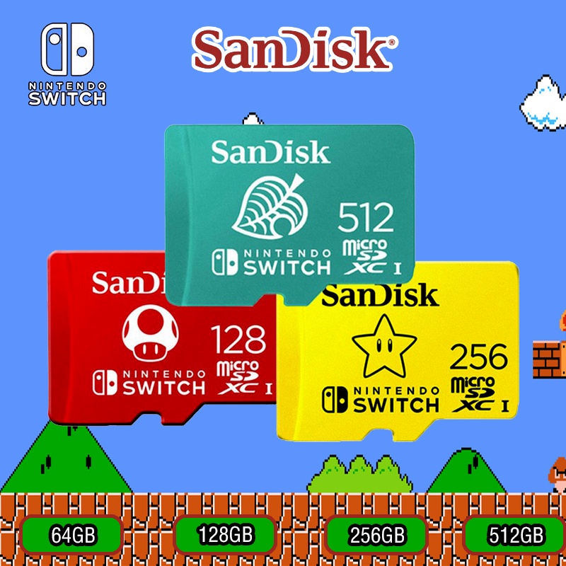 Cartão De Memória Micro SD SanDisk 512GB Nintendo Switch 128GB 64GB UHS