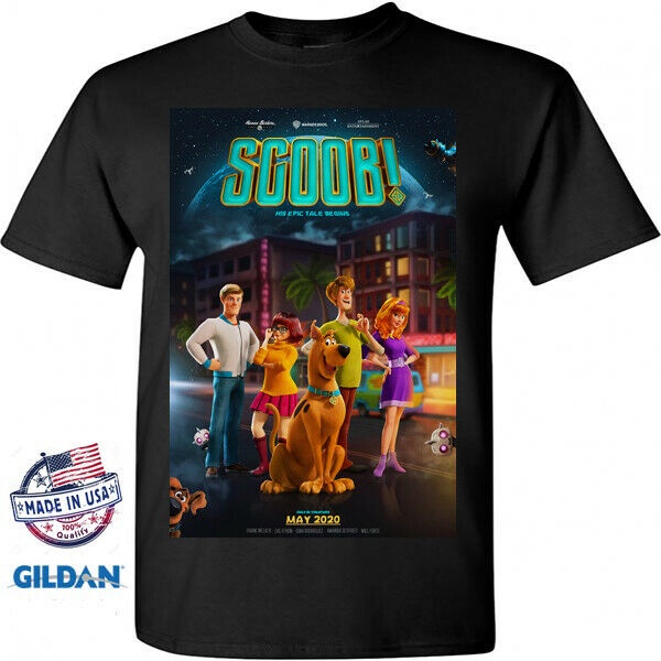 Scoob New Scooby Doo Poster Cartoon Movie Black T Shirt Shopee Brasil