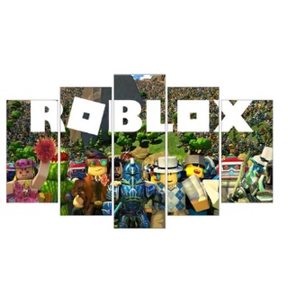 Quadro Mosaico Gamer 5 Peças Mdf Game Roblox Video Game