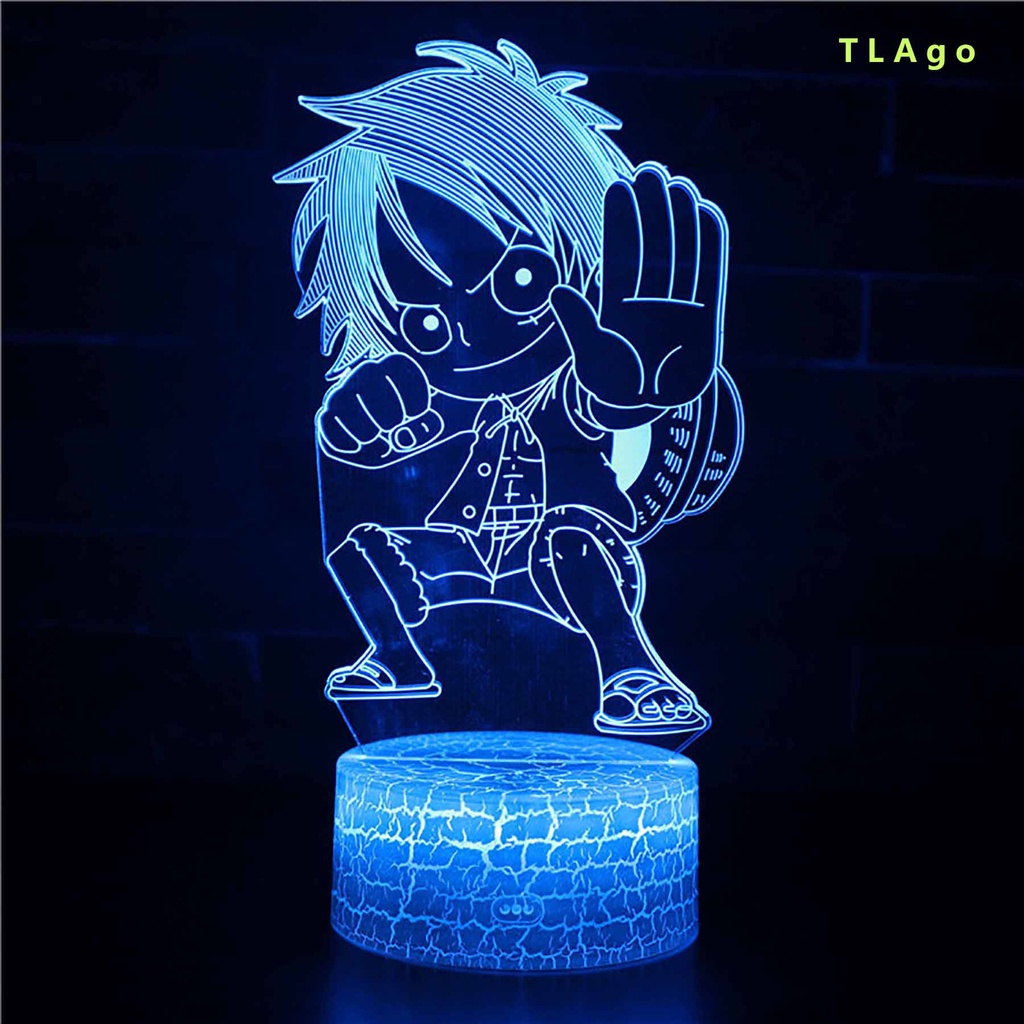 One Piece 741 Acrylic Lights Tlago Colorful Light Transformation 3d Vision Led Lights Desktop Decoration Home Decoration Gift Exchange Souvenirs Shopee Brasil