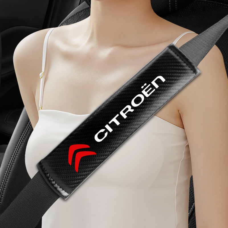 2 Peças Para Citroen Carro De Fibra De Carbono Cinto De Segurança Tampa Do Ombro Para Citroen c3 c4 c5 Aircross e-c4 DS5 DS7