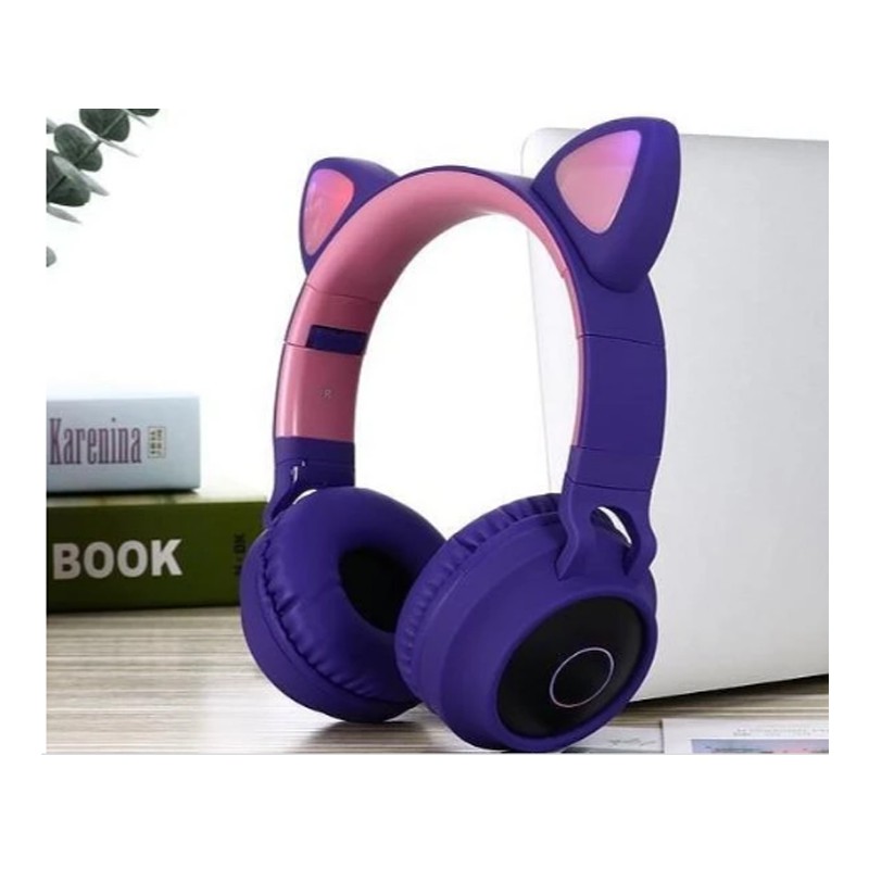 Fone De Ouvido Gatinho Bluetooth 5.0 Cat Ear Headphones Bt028c Shopee