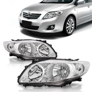 Par Farol Corolla 2009 2010 2011 Foco Duplo Cromado em Oferta na Shopee