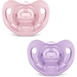 Chupeta Infantil Bebê Menina Menino Nuk Sensitive Soft Silicone Macio Tamanho 1 de 0 A 6 Meses Com 2 unidades Menina  Menino Rosa/Roxo e Azul/Verde em Oferta na Shopee