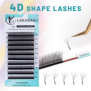 Lakanaku 4D W forma extensões de cílios com volume pré-fabricado ventilador cílios falso volume cílios naturais