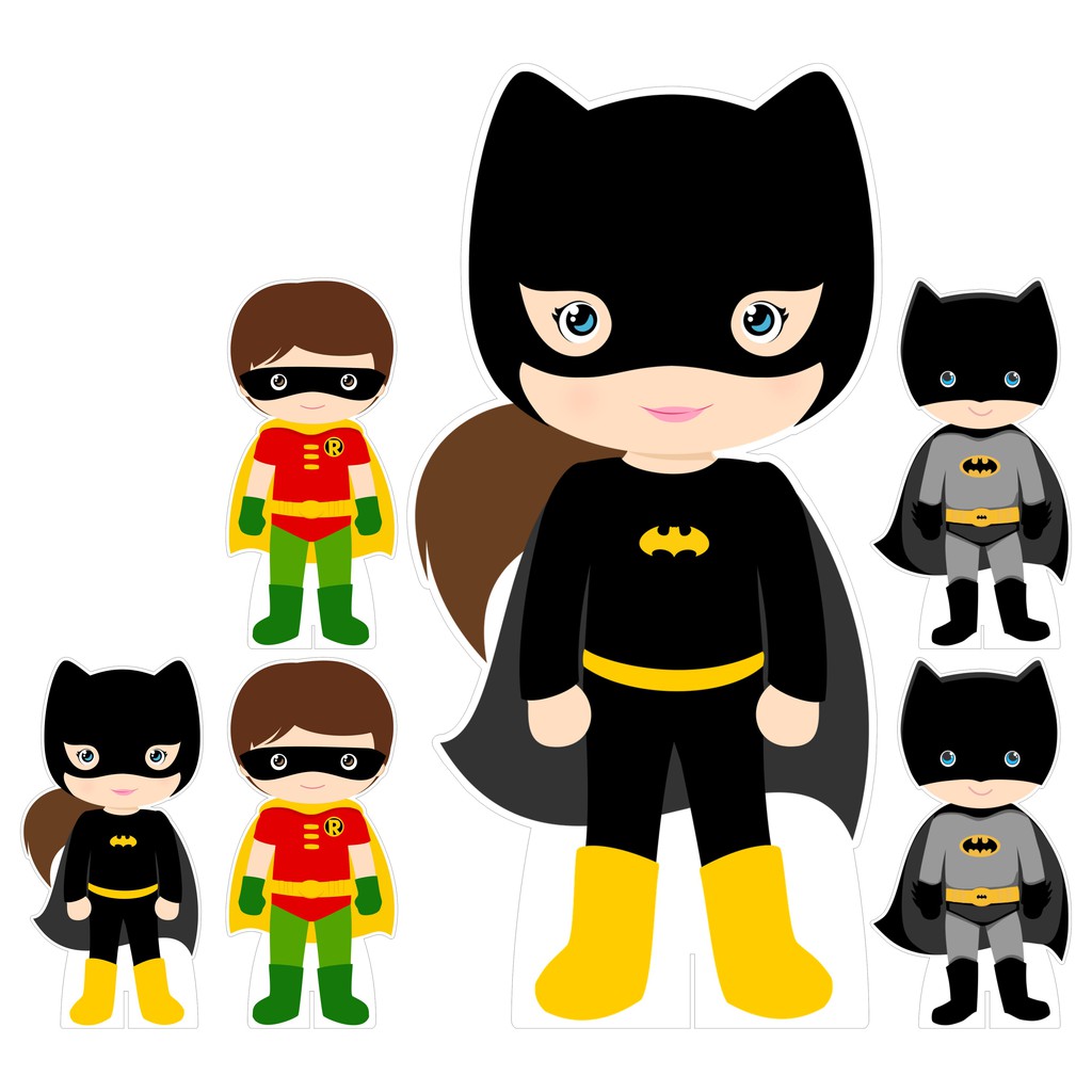 Mini Kit Display Festa Infantil Batman, Batgirl e Robin CUTE