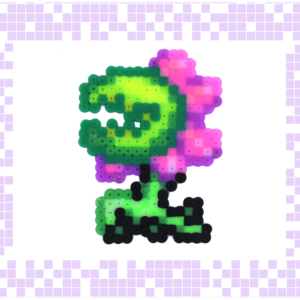 Terraria Plantera Seedling Pets Chaveiro, Brincos, Broche, Imã ou Figura Pixel Art Perler Bead
