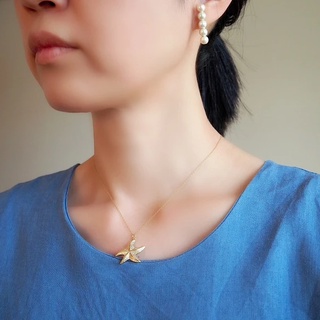 Colar Estrela Do Mar Folheado A Ouro 18k