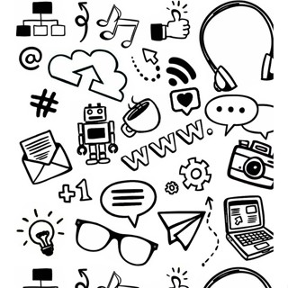 Papel De Parede Adesivo Autocolante Media Social Preto Branco em Oferta na Shopee