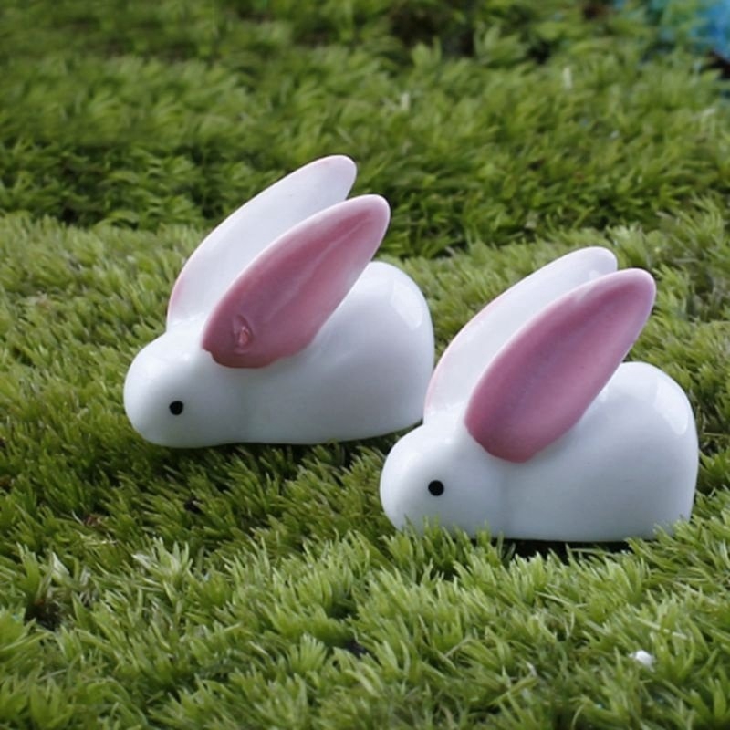 10 Pçs / Set Orelhas Grandes Coelho Miniatura Paisagem Ornamentos De Fadas Jardim Bonsai Casa De Bonecas Decorações em Oferta na Shopee