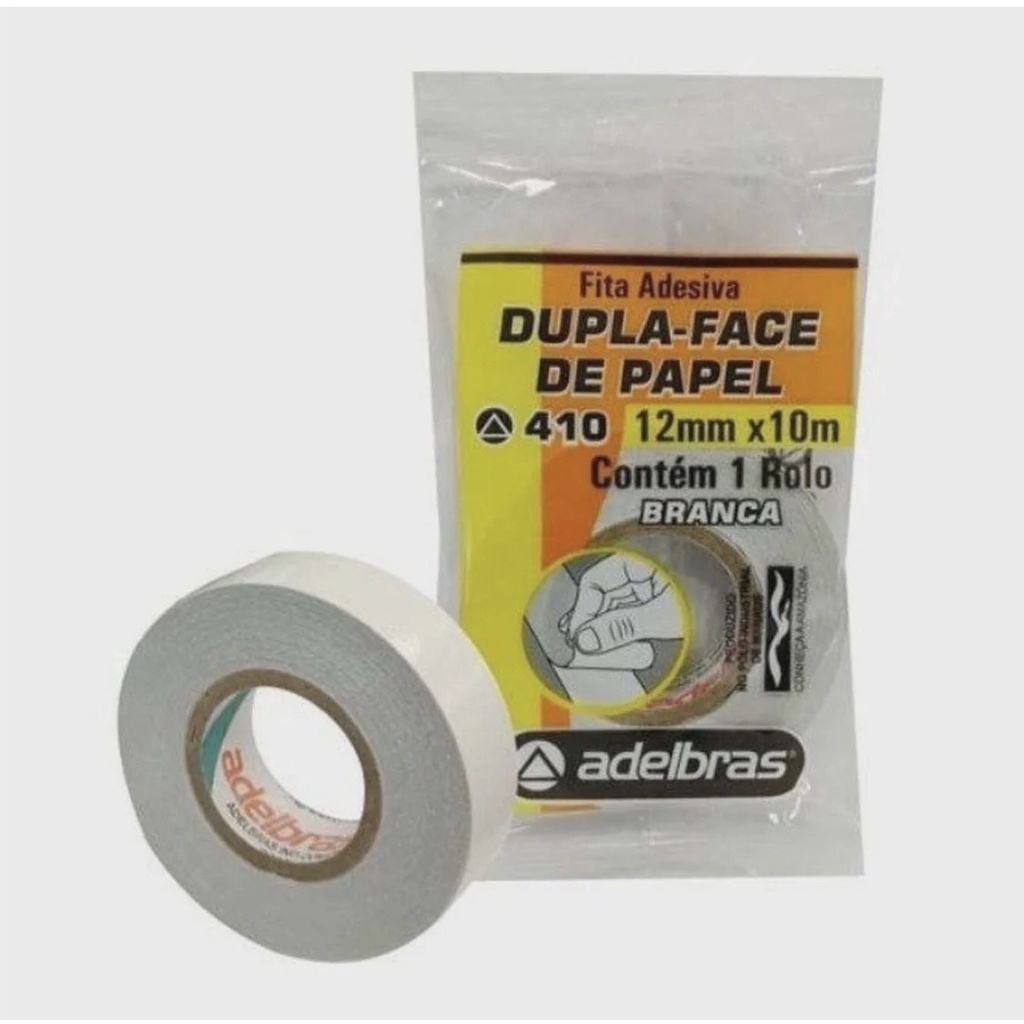 Fita Adesiva Dupla Face Branca 12x10 Adelbras Shopee Brasil 5932