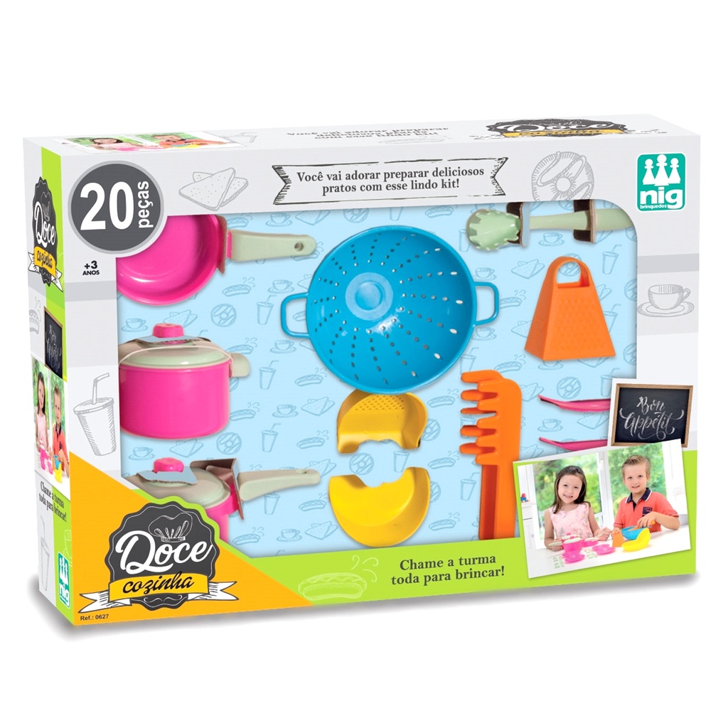 Jogo De Cozinha Infantil Panelinhas Doce Cozinha 627 - Nig Brinquedos