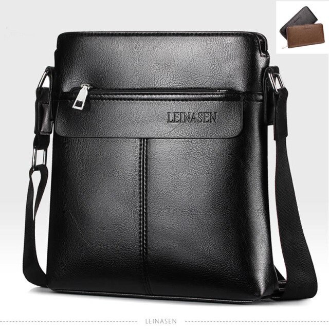 Bolsa Bolsa p/ Tablet e Notebook Masculina em Couro P.A Ecológico Cor Preta
