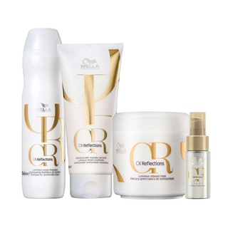 Kit Wella Oil Reflections - Shampoo e Condicionador e Máscara e Óleo Light