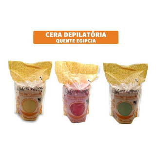 Kit Ceras Depilatória Egipcia Elástica 1 Mel 1 Algas 1 Cravo