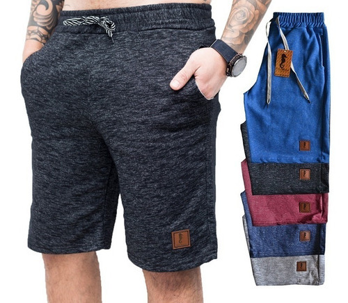 Kit 2 Bermudas Short Moletom Masculino Polo Marine