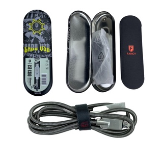Cabo Carregador Usb Celular V8 Fancy Lata 1,2m Prata
