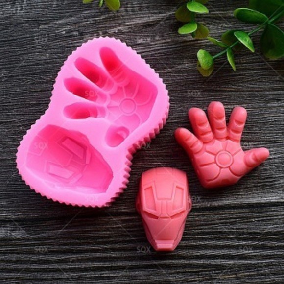 Molde De Silicone Homem De Ferro Mão Para Decorar F461