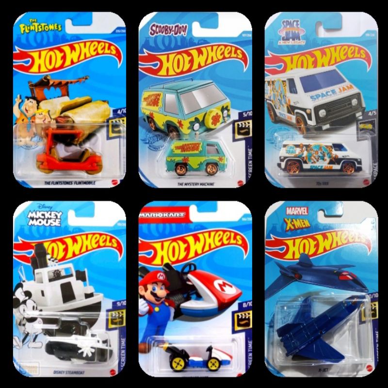 Hot Wheels Rodas Quentes Disney Barco A Vapor As Pedras Flintstones Barbie Dream Camper Mystery Machine 70s Van Standart Kart DeLorean 28CW