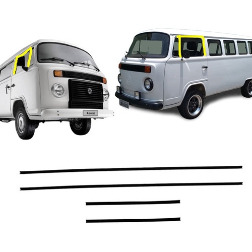 Jogo Borracha Vidro Canaleta Porta Kombi Clipper Carat 76/13 em Oferta na Shopee