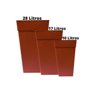 kit 3 Vasos quadrado coluna Rattan luxo