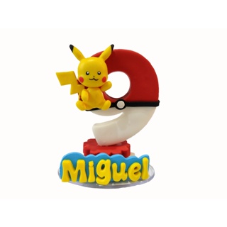 Vela topo de Bolo em Biscuit Tema Pokémon em Oferta na Shopee