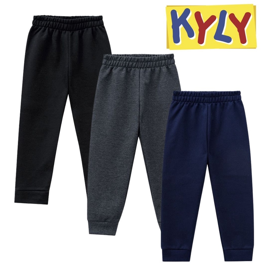 [Tam 1,2,3,4] Calça Moletom C/Punho Infantil Juvenil Unissex Kyly Inverno 1 ao 16 Feminino e Masculino Menino e Menina