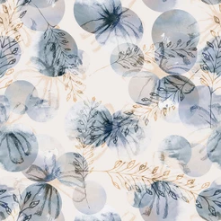 Papel de parede contemporâneo com desenhos em flores e trigos Para Quartos e Sala