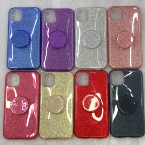 Capa Para Celular Com Brilho  A52 Capinha Brilhosa Glitter Com Pop Suporte Colorida Compatível Para Modelo A52