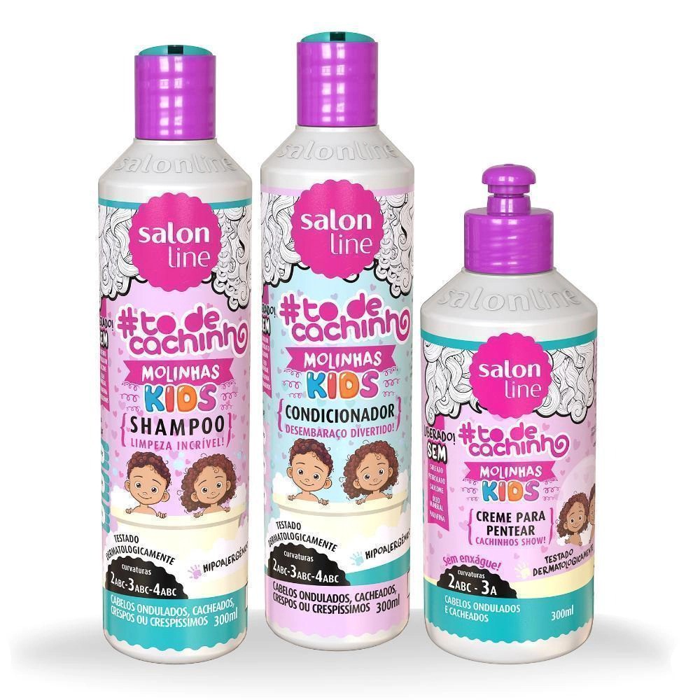 Kit Infantil 3 Produtos Salon Line To De Cachinhos Kids Gratis 1 Copo Shopee Brasil