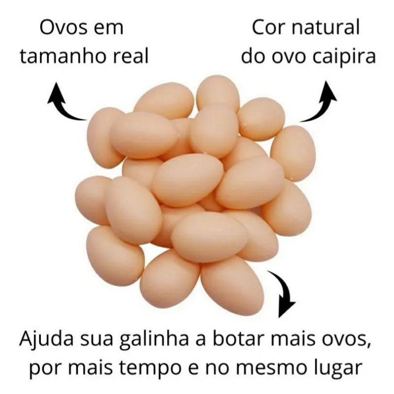 Kit 12 Ovos Falsos Brincadeira Plástico Para Indez Galinha