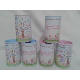 30 Lembrancinha Cofrinho Personalizado Jardim Infantil Varios Temas em Oferta na Shopee