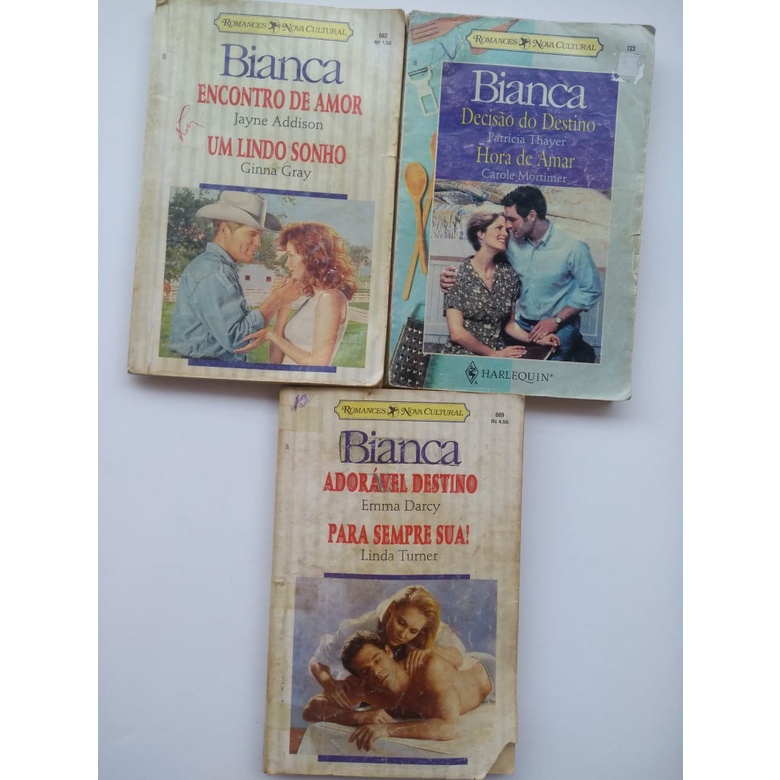 Livros ROMANCE de banca BIANCA KIT com 3 LIVROS, com 2 histórias ...