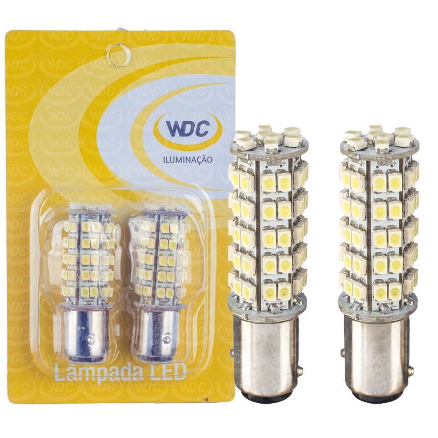 PAR LÂMPADA LED UNIVERSAL 2 POLOS 1157 (68 LEDS 3528)