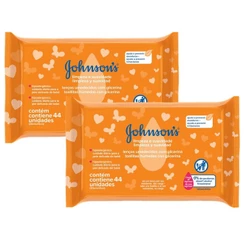 Kit com 2 Johnson's Baby Toalhinhas Limpeza e Suavidade 88 unidades