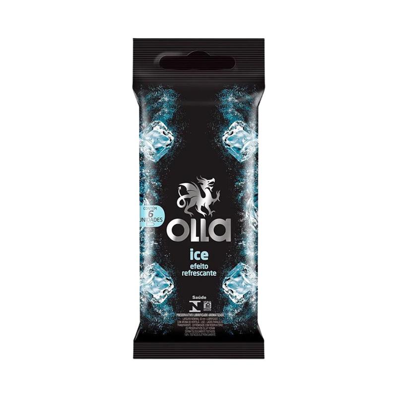 Preservativo Masculino com Efeito Refrescante - Olla Ice - 6 Unidades em Oferta na Shopee