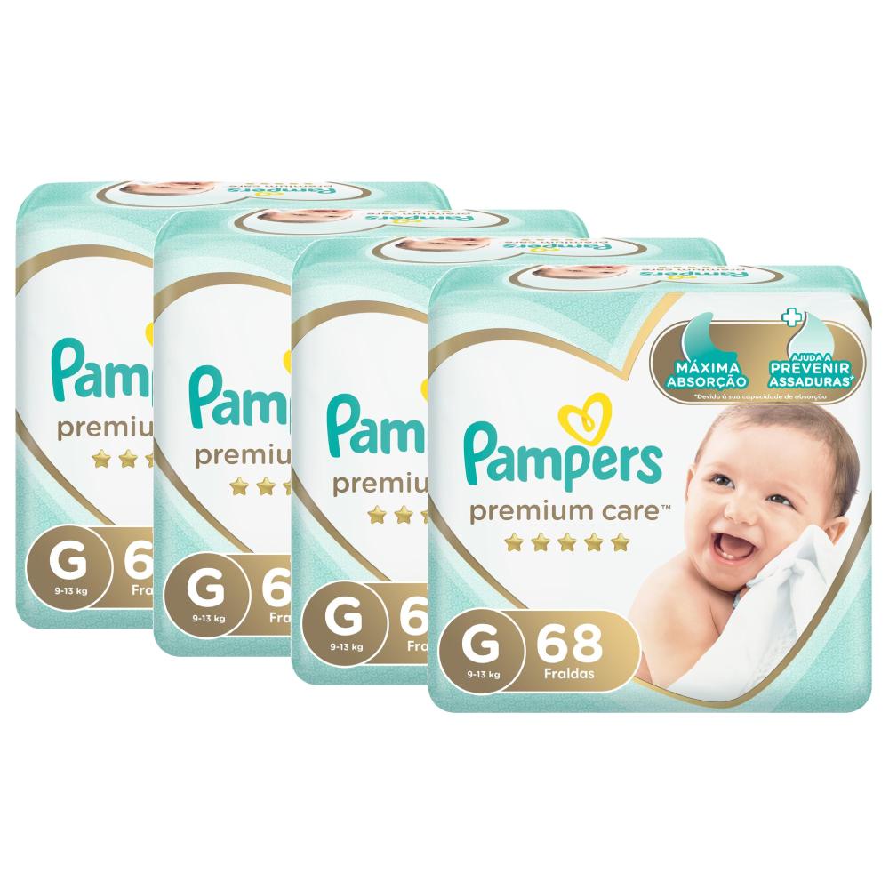 Kit Fralda Pampers Premium Care Jumbo Tamanho G com 272 unidades - Mom & Baby