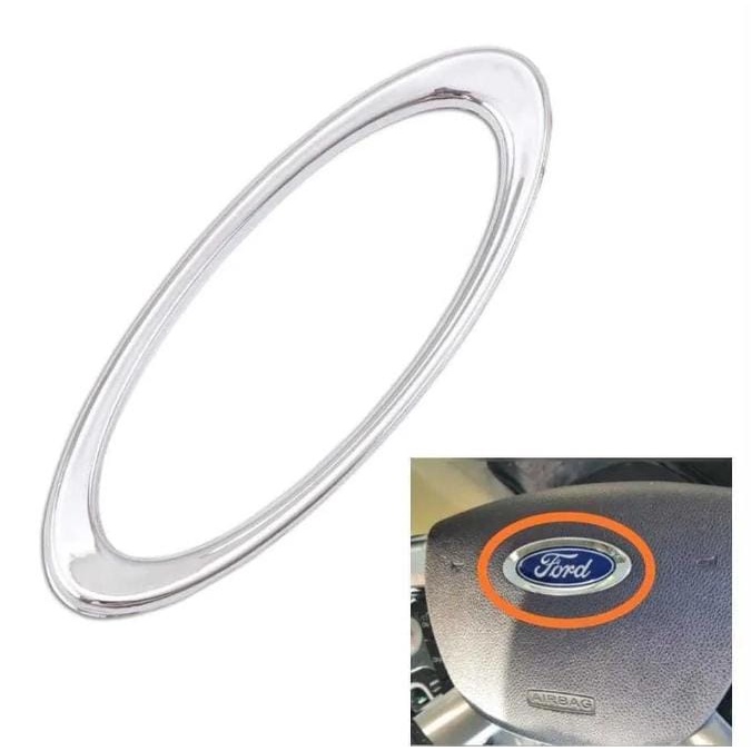 Moldura Cromada Logo Do Volante Ford Focus 2004/2015 New Fiesta 2004/2015 Eco Sport 2013/2016 Mondeo 2011/2016