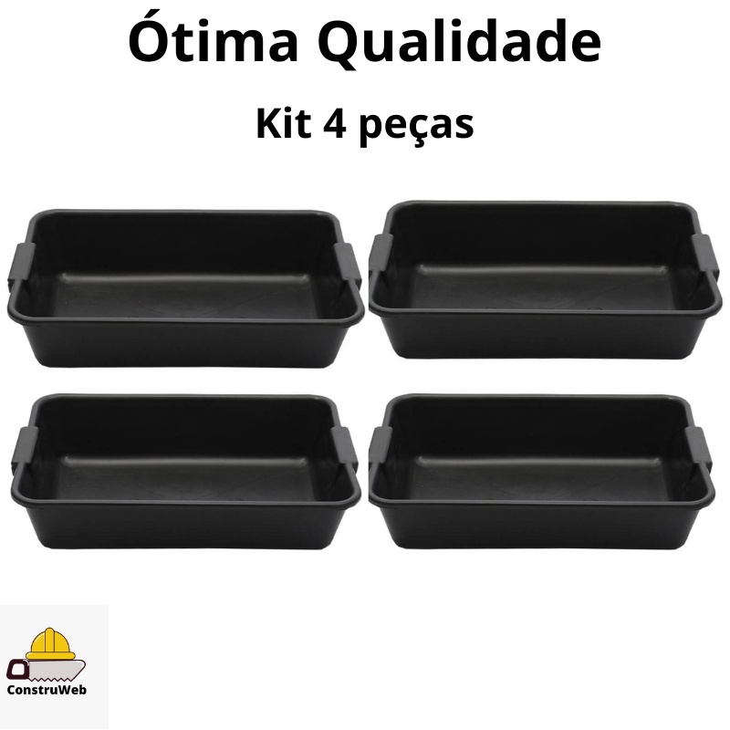 Kit 4 Caixa Plástica 20 Litros Multiuso Masseira Areia Pet