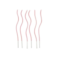 Vela Espiral Rosa Metalizada 17 cm - 1 unidade Pct. c/ 6 unds. - Silver Festas - Rizzo