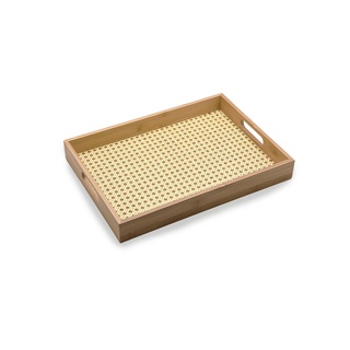 Bandeja Em Bambu Retangular Palinha 48cm- Oikos