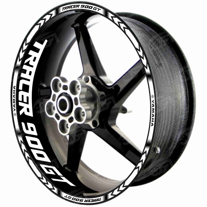 Adesivo Friso Refletivo Roda Moto Yamaha Tracer 900 GT 900GT MT-09 MT09 + Adesivos Internos M01 branco