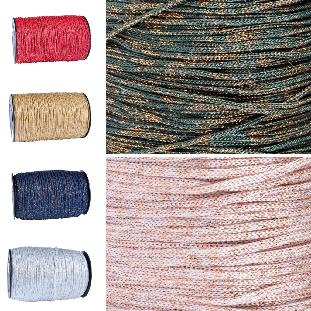 Cordão 5/1 Fio Nautico 4mm com Lurex - 100 Metros