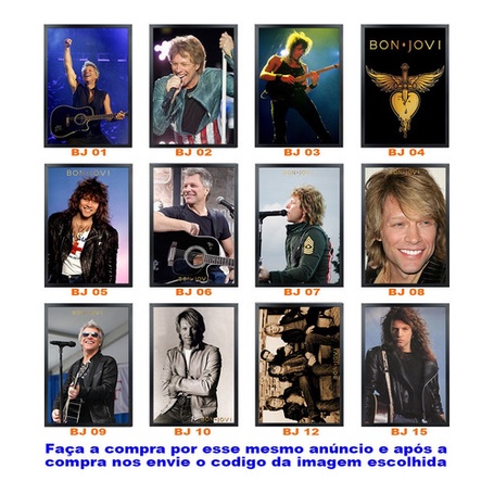 Quadro Com Moldura Bom Jovi John Bon Jovi Tamanho A4 30x21cm